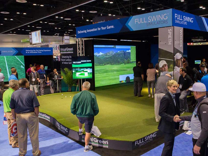 Golf Simulator in a Trade Show Golf Simulator in a Trade Show