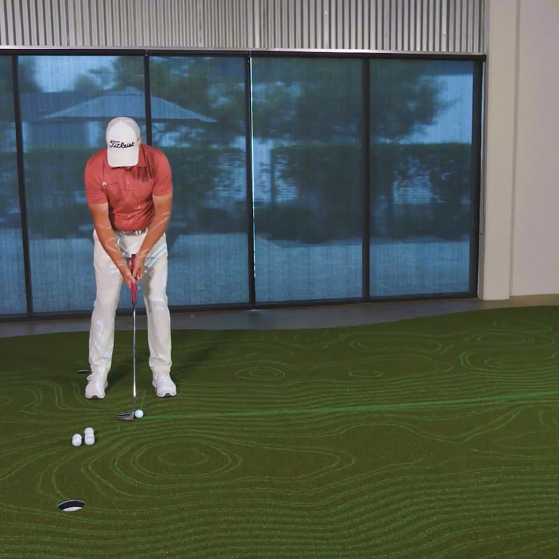 Golf simulator to mimic any green Golf simulator virtual green